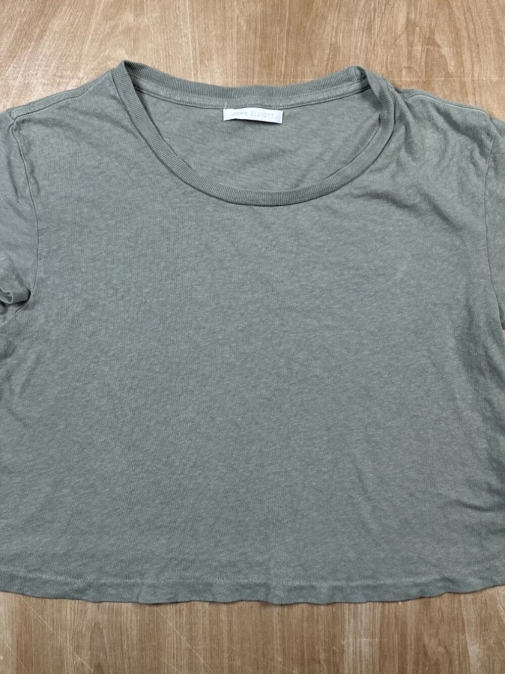 John Elliott Women’s Green Short Sleeve Crop Top Size Medium
